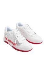 OFF-WHITE Out Of Office "OOO" Low Tops For Walking White Red SS22 - Image 4