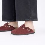 Birkenstock Red Boston Suede Clogs - Image 6