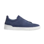 Zegna   Triple   Stitch   Suede   Sneakers   Blue