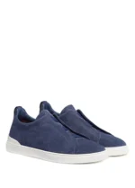 Zegna   Triple   Stitch   Suede   Sneakers   Blue - Image 2