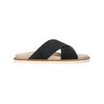 Brunello Cucinelli Black Suede Crossover Sandals