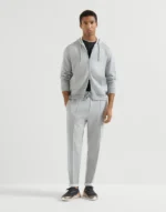 Brunello Cucinelli Techno Cotton Knit Runners With Heat-Bonded Details Night - Image 2