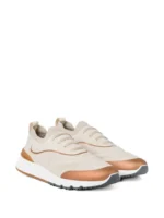 Brunello Cucinelli Techno Cotton Knit Runners With Heat-Bonded Details Biege - Image 4