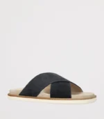 Brunello Cucinelli Black Suede Crossover Sandals - Image 4