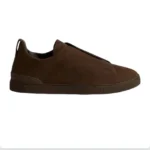 ZEGNA DARK BROWN TRIPLE STITCH™ SECONDSKIN SNEAKERS