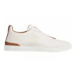 Zegna Deerskin Triple Stitch Off White/Brown