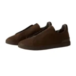 ZEGNA DARK BROWN TRIPLE STITCH™ SECONDSKIN SNEAKERS - Image 2