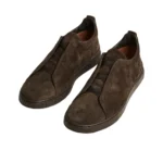 ZEGNA Triple Stitch Sneakers Full Brown Suede - Image 4