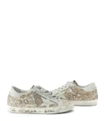 Golden Goose Women's Superstar Glitter Low Top Sneakers in gold - Image 4