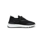 Brunello Cucinelli Techno Cotton Knit Runners With Heat-Bonded Details Black