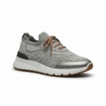 Brunello Cucinelli Techno Cotton Knit Runners With Heat-Bonded Details Silver - Image 3